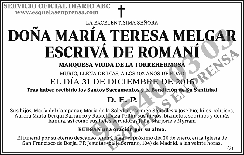 María Teresa Melgar Escrivá de Romaní